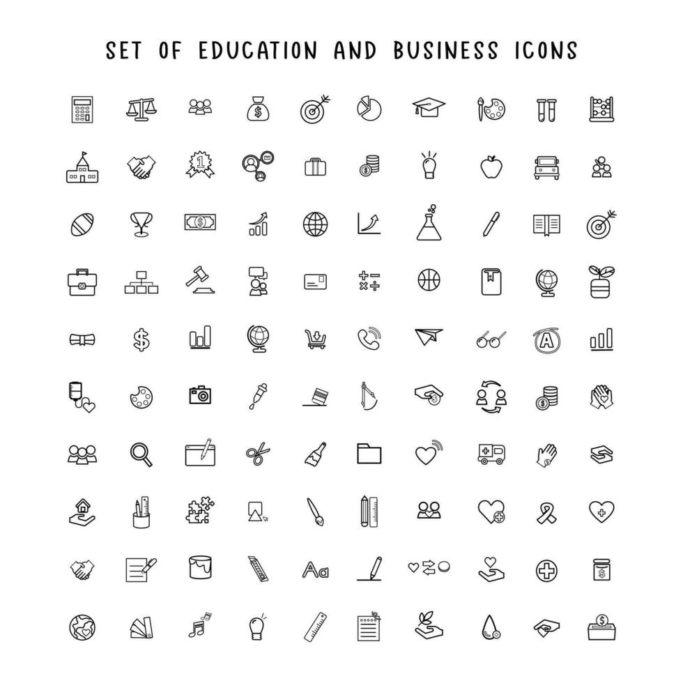 ensemble de éducation et affaires Icônes. vecteur illustration de école équipements