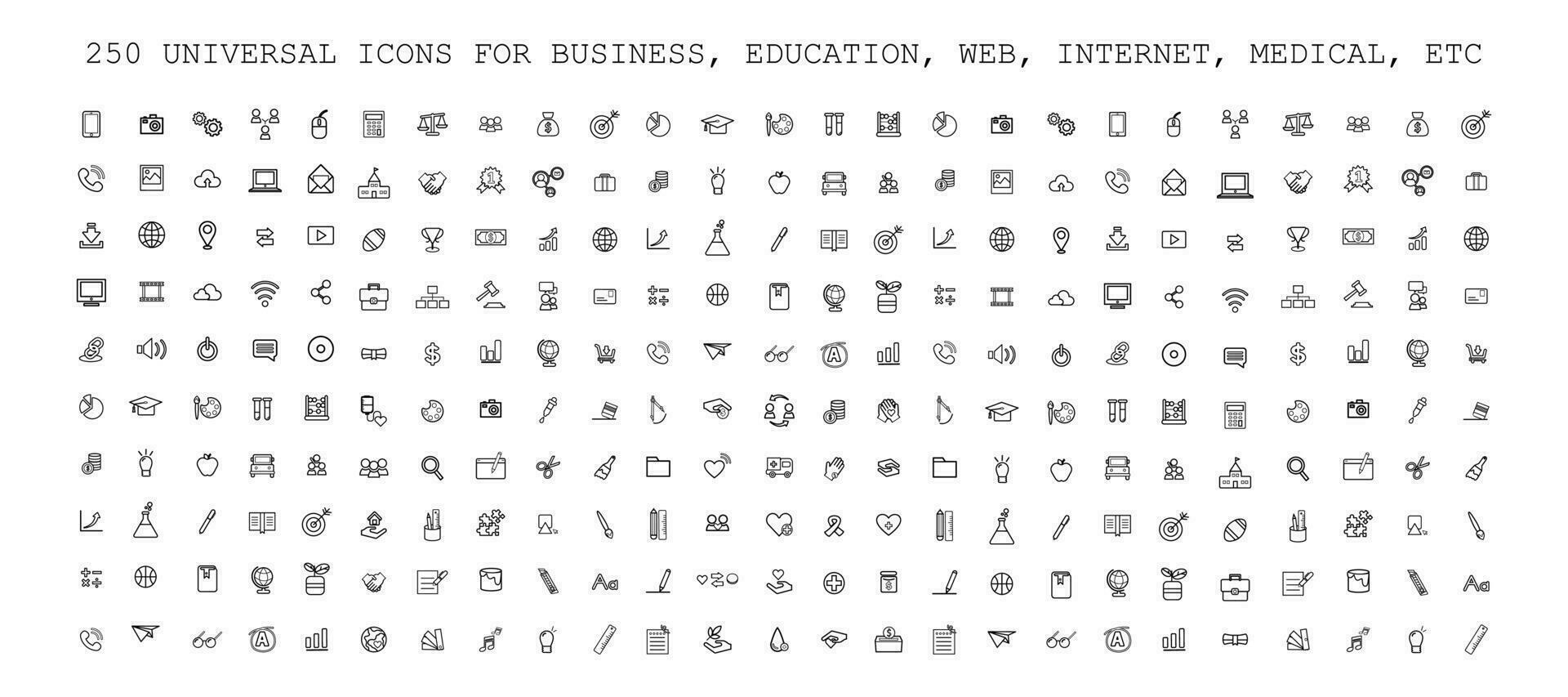 ensemble de universel Icônes. adapté pour entreprise, éducation, la toile, l'Internet, technologie, médical, etc vecteur