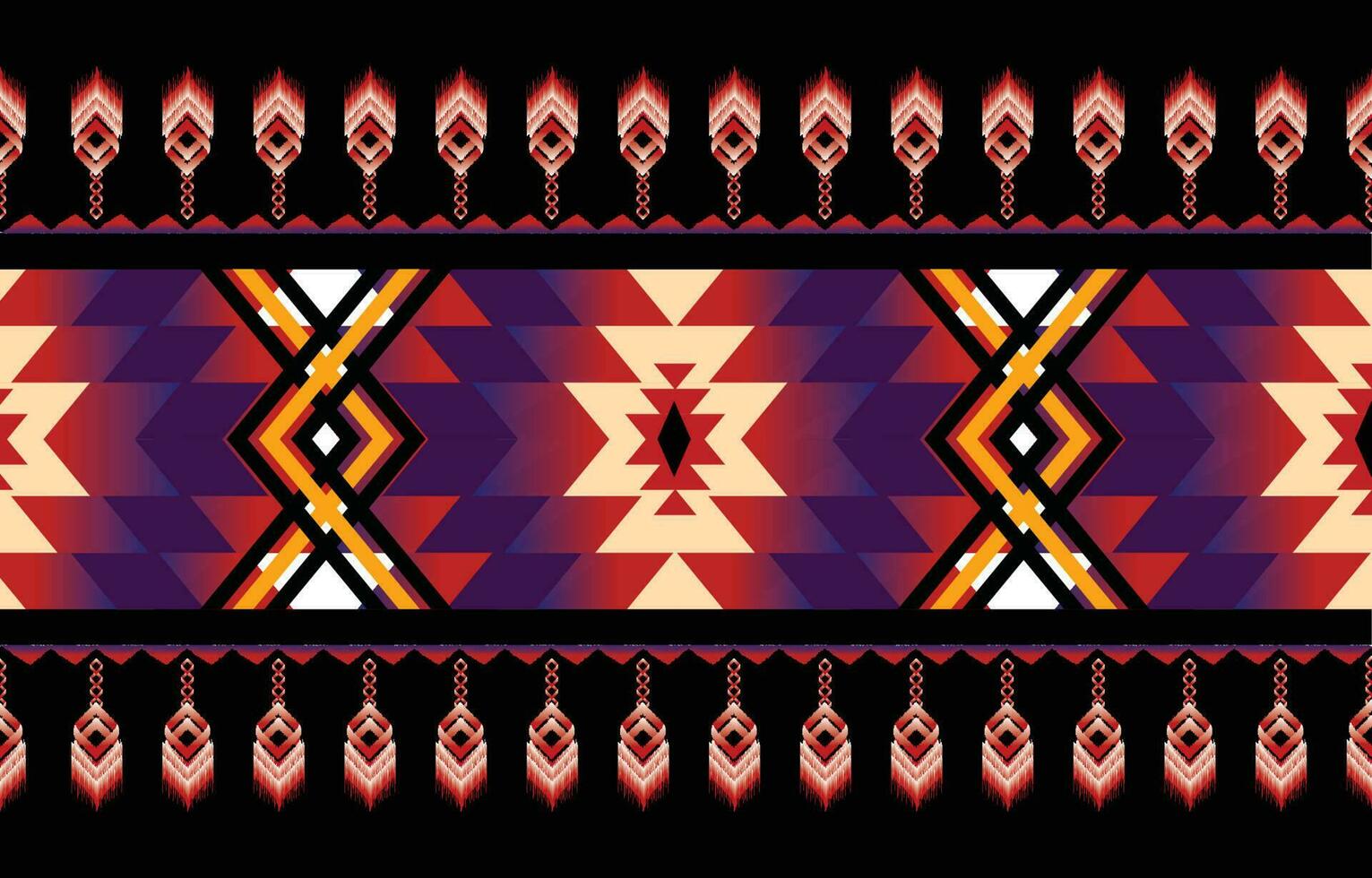 vecteur de motif ethnique géométrique. motif rayé et bohème motif africain, américain, mexicain, aztèque occidental. conçu pour l'arrière-plan, le papier peint, l'impression, la moquette, l'emballage, la tuile, l'illustratoin batik.vector.