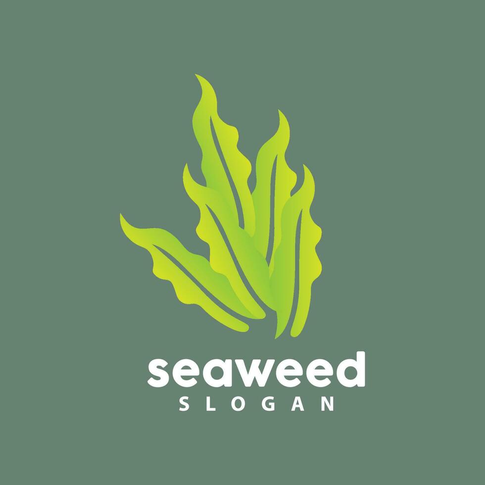 algue logo, sous-marin plante vecteur, Facile feuille conception, illustration modèle symbole icône vecteur