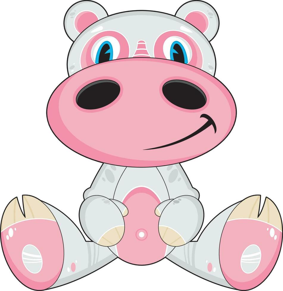 mignonne dessin animé hippopotame animal illustration vecteur