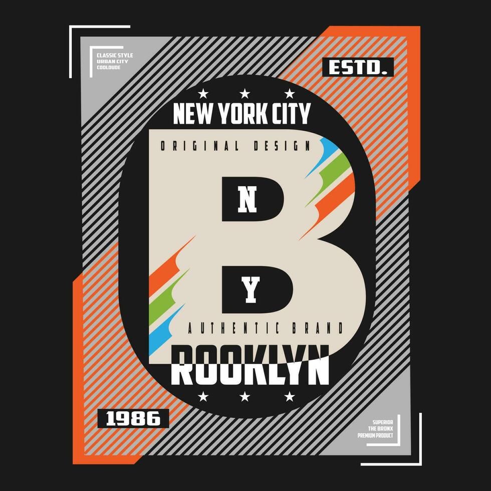 Nouveau york Brooklyn texte ,logo, modèle vecteur conception