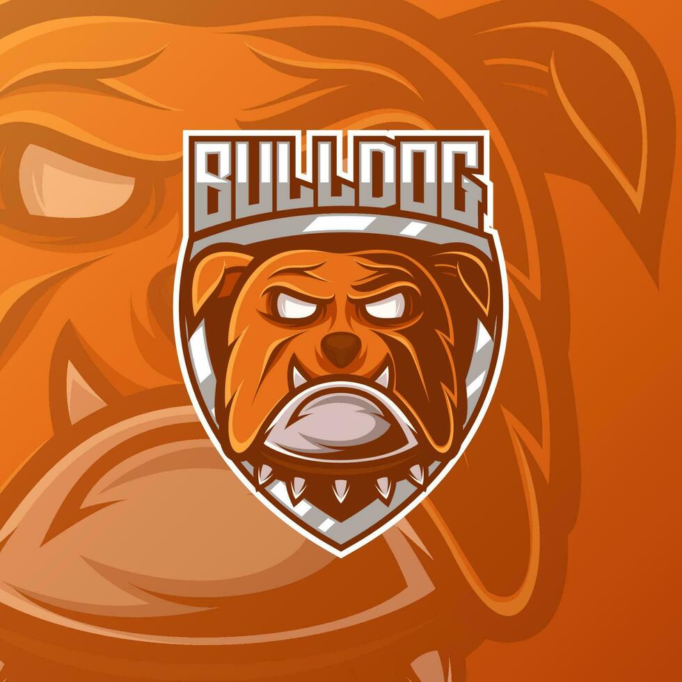 bouledogue logo esport vecteur conception