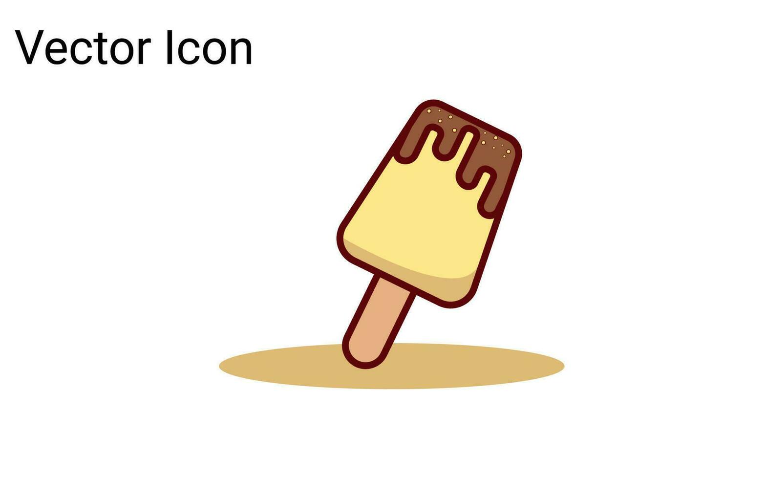 la glace crème contour icône. linéaire style signe pour mobile concept et la toile conception. popsicle Facile ligne vecteur icône. symbole, logo illustration. pixel parfait vecteur graphique