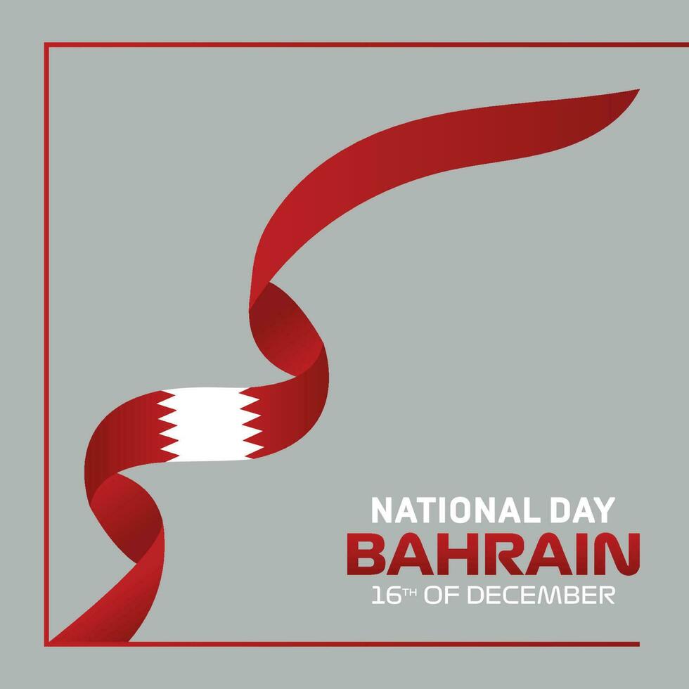 Bahreïn nationale journée fête salutation Publier carte. vecteur de nationale journée dans arabe calligraphie style avec Bahreïn drapeau. Traduction Bahreïn nationale journée