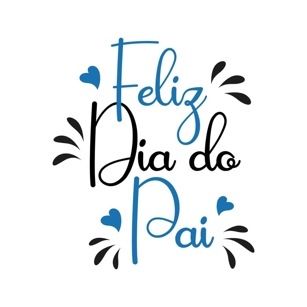 affiche avec feliz dia faire pai caractères. de fête une inscription dans Portugais. carte postale content du père jour, félicitation, vecteur