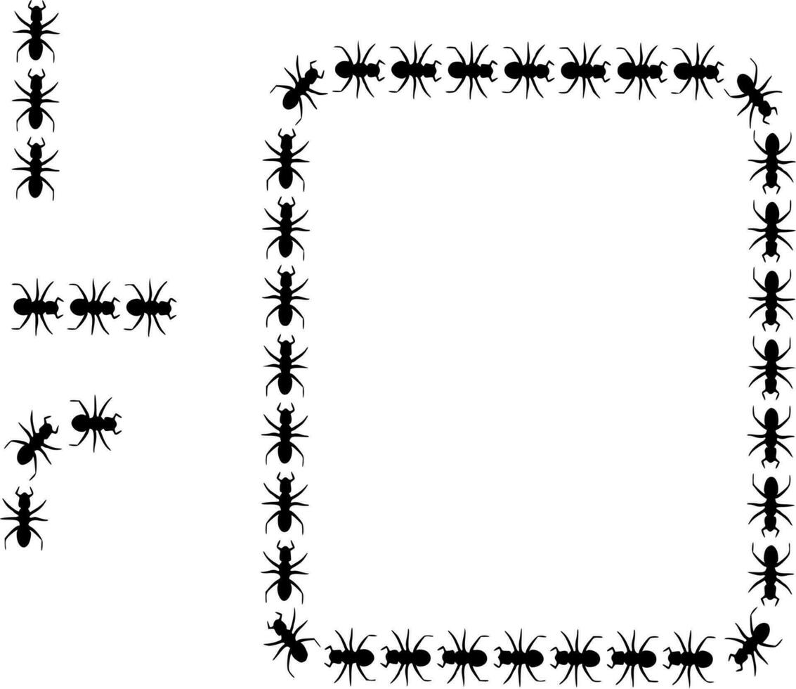 vecteur silhouette de fourmis sur blanc Contexte