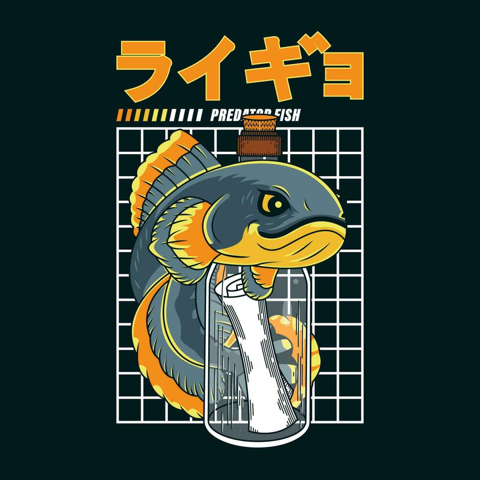 illustration de serpent tête ou Channa poisson. vecteur graphique pour T-shirt impressions et autre les usages.