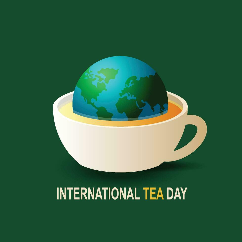 fond de la journée internationale du thé. vecteur