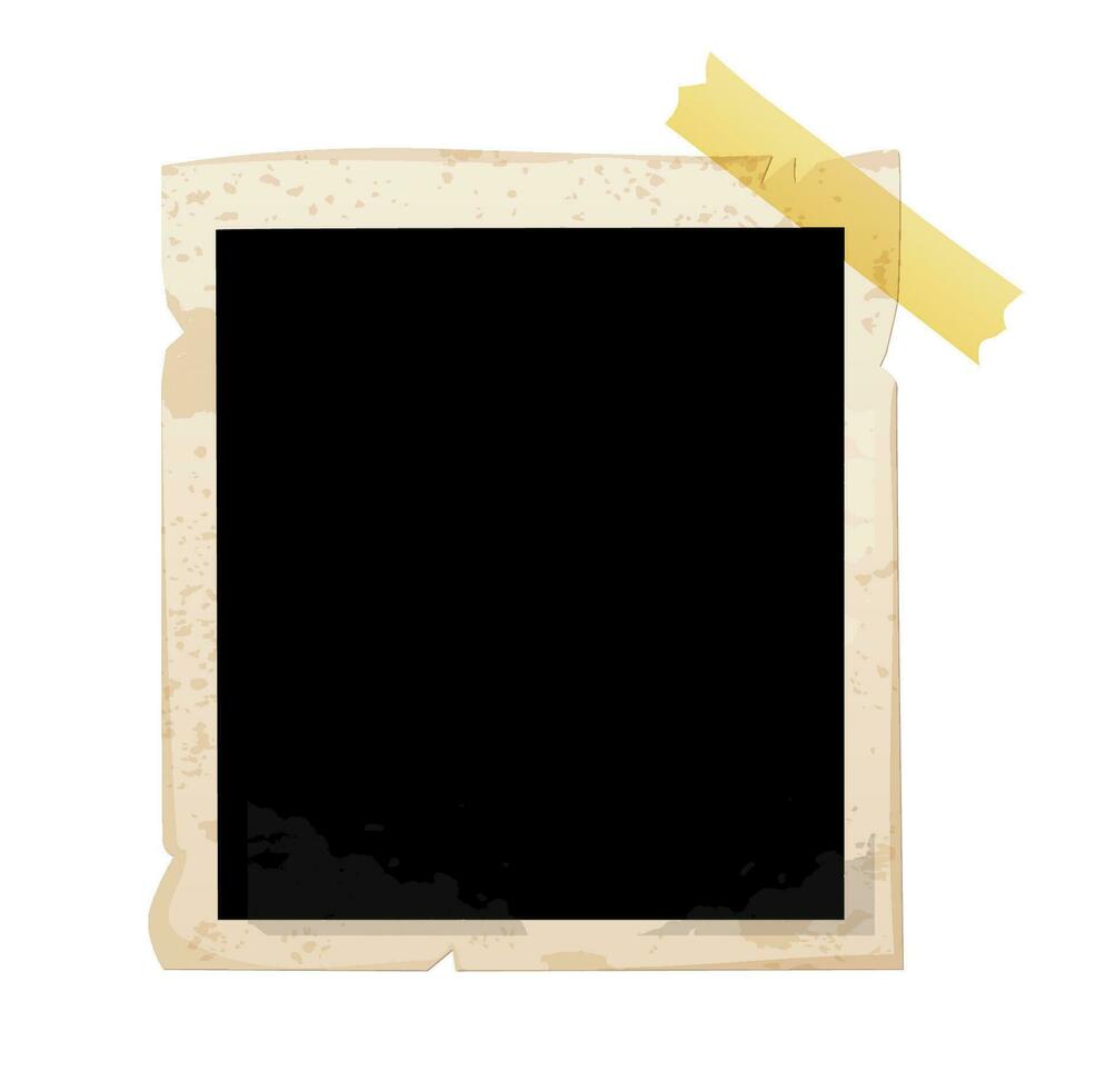 rétro carré photo Cadre pendaison en utilisant ruban vecteur
