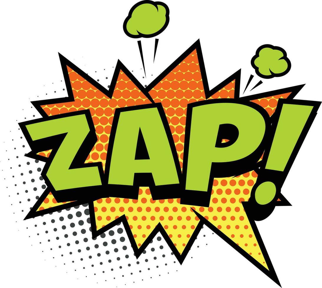 zap bulle, bande dessinée livre, pop art style à pois vecteur