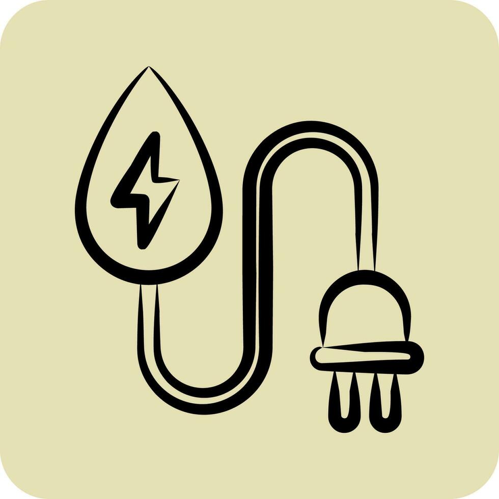 icône de l'énergie de l'eau. lié au symbole de l'environnement. style de glyphe. simple illustration. conservation. Terre. faire le ménage vecteur