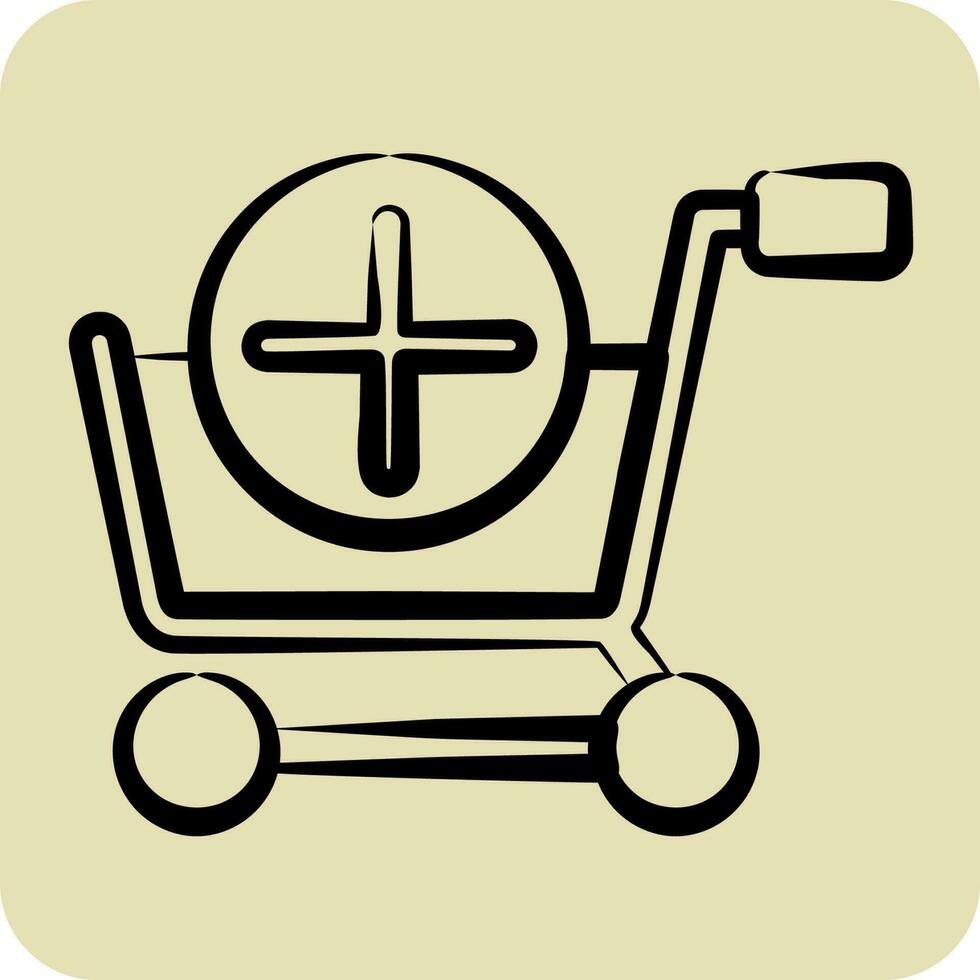 icône ajouter. lié au symbole de la boutique en ligne. style de glyphe. simple illustration. magasin vecteur