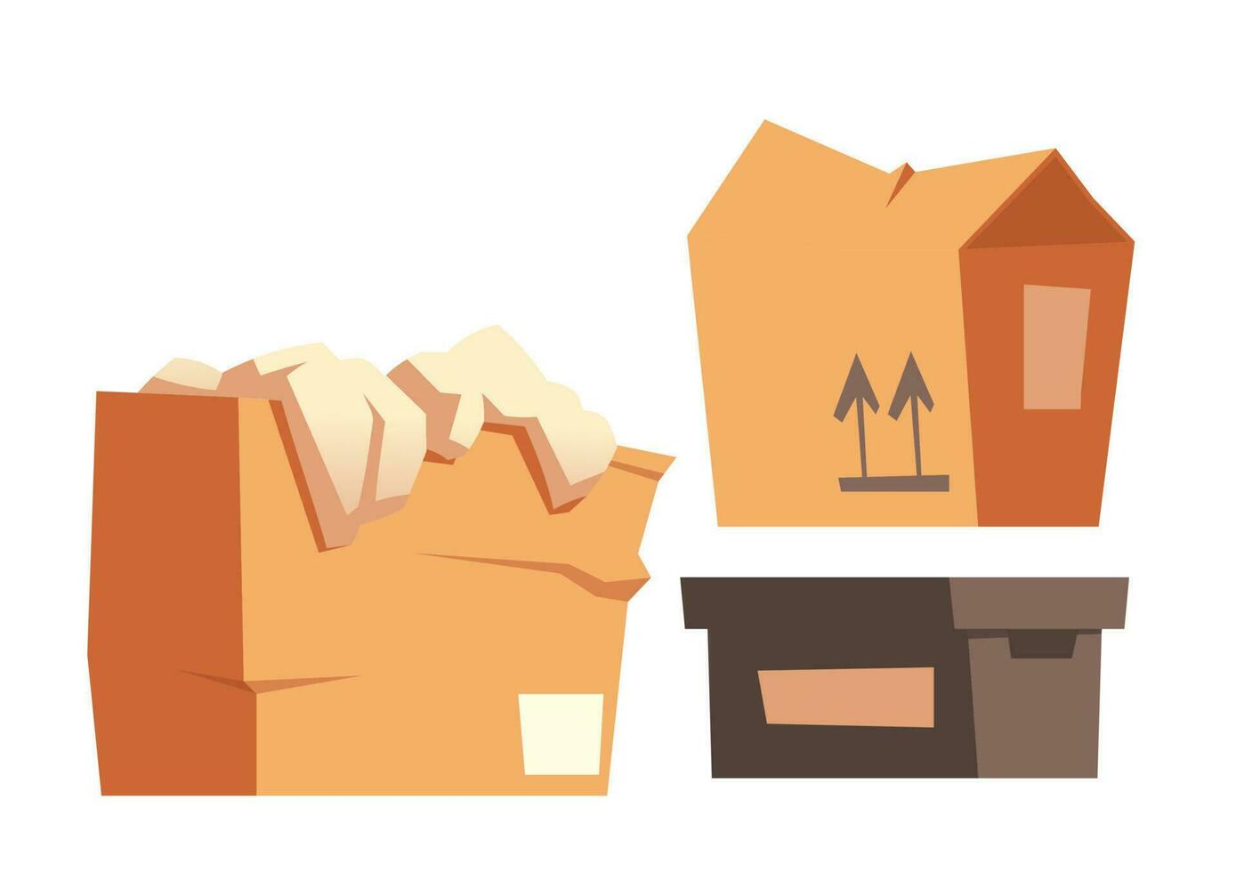 papier carton des boites ensemble, papier conteneurs pour cargaison vecteur