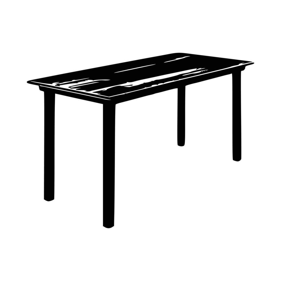 agréable table silhouettes vecteur conception. noir illustration. noir tableau.