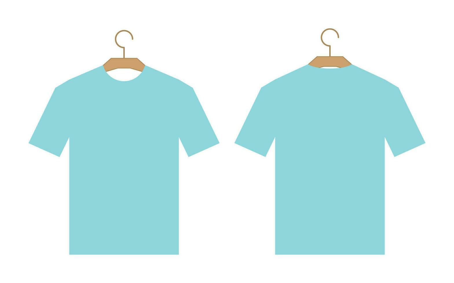 T-shirt maquette plat conception de face et retour forme avec vide espace pour texte ou image. vecteur