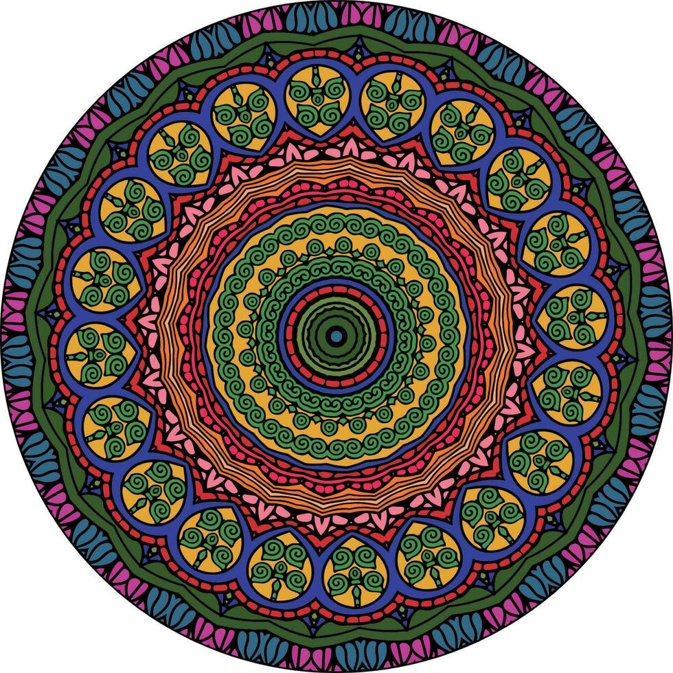 abstrait coloré mandala Contexte . inhabituel fleur forme. Oriental. anti stress thérapie motifs. tisser conception éléments vecteur