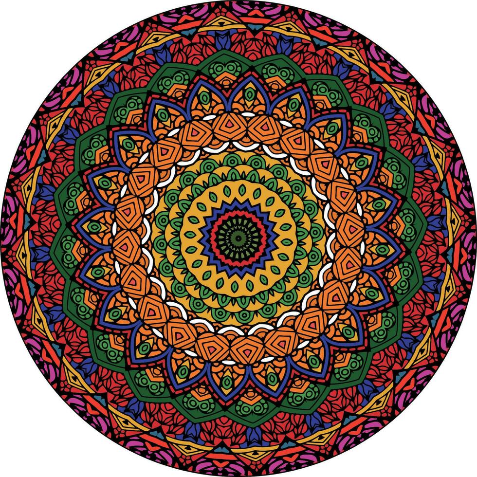 abstrait coloré mandala Contexte . inhabituel fleur forme. Oriental. anti stress thérapie motifs. tisser conception éléments vecteur