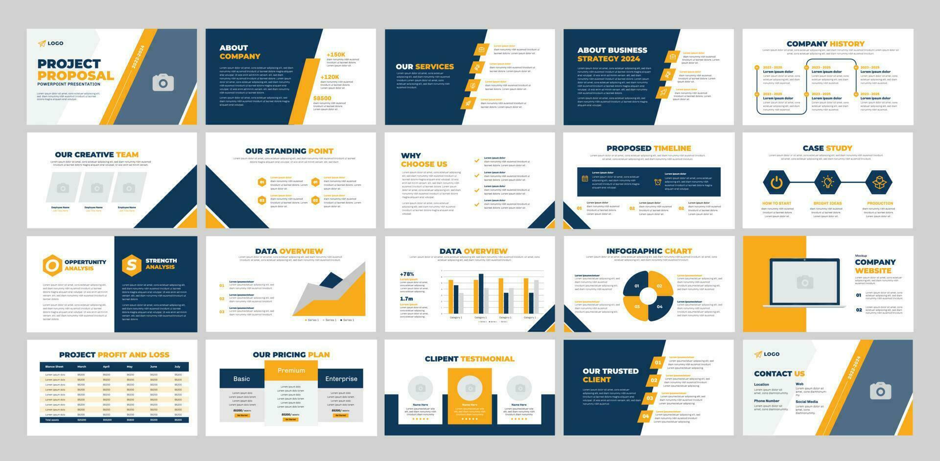 projet proposition présentation faire glisser conception. vecteur