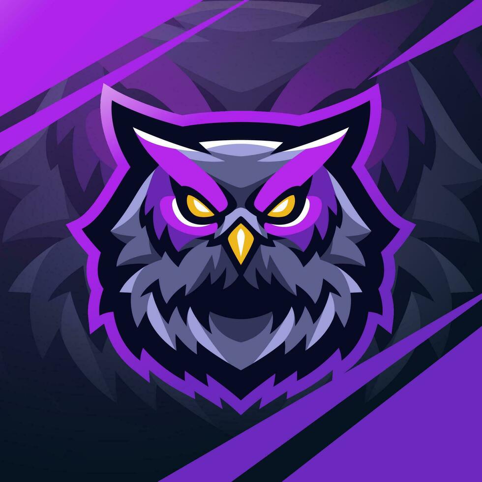 création de logo de mascotte esport tête de hibou vecteur