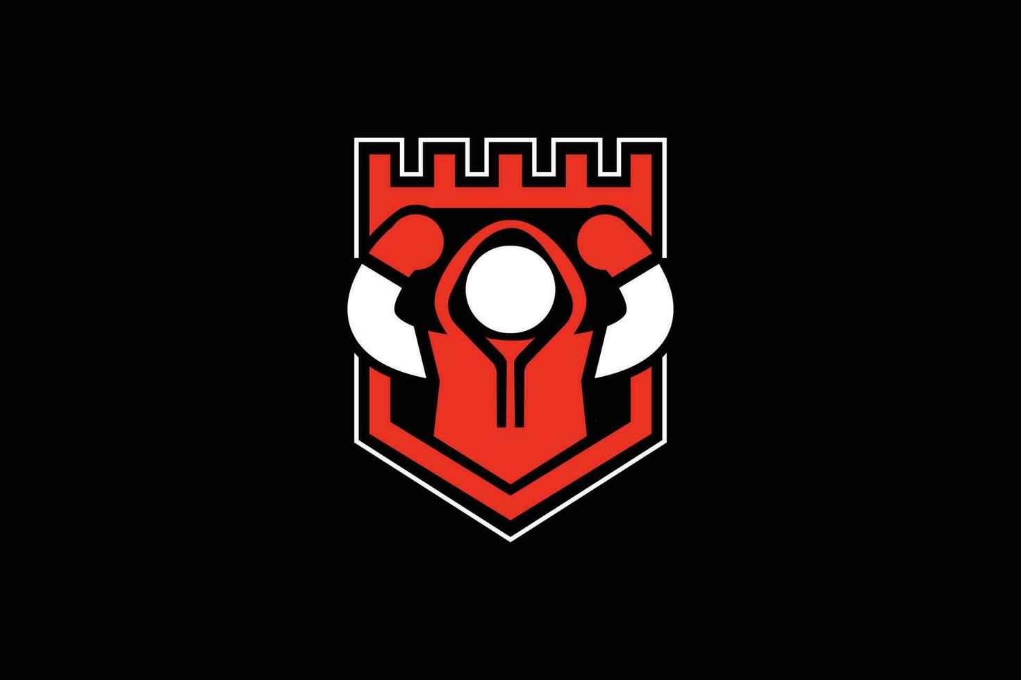 boxe combattant Gym aptitude logo conception une rouge noir sweat à capuche vecteur