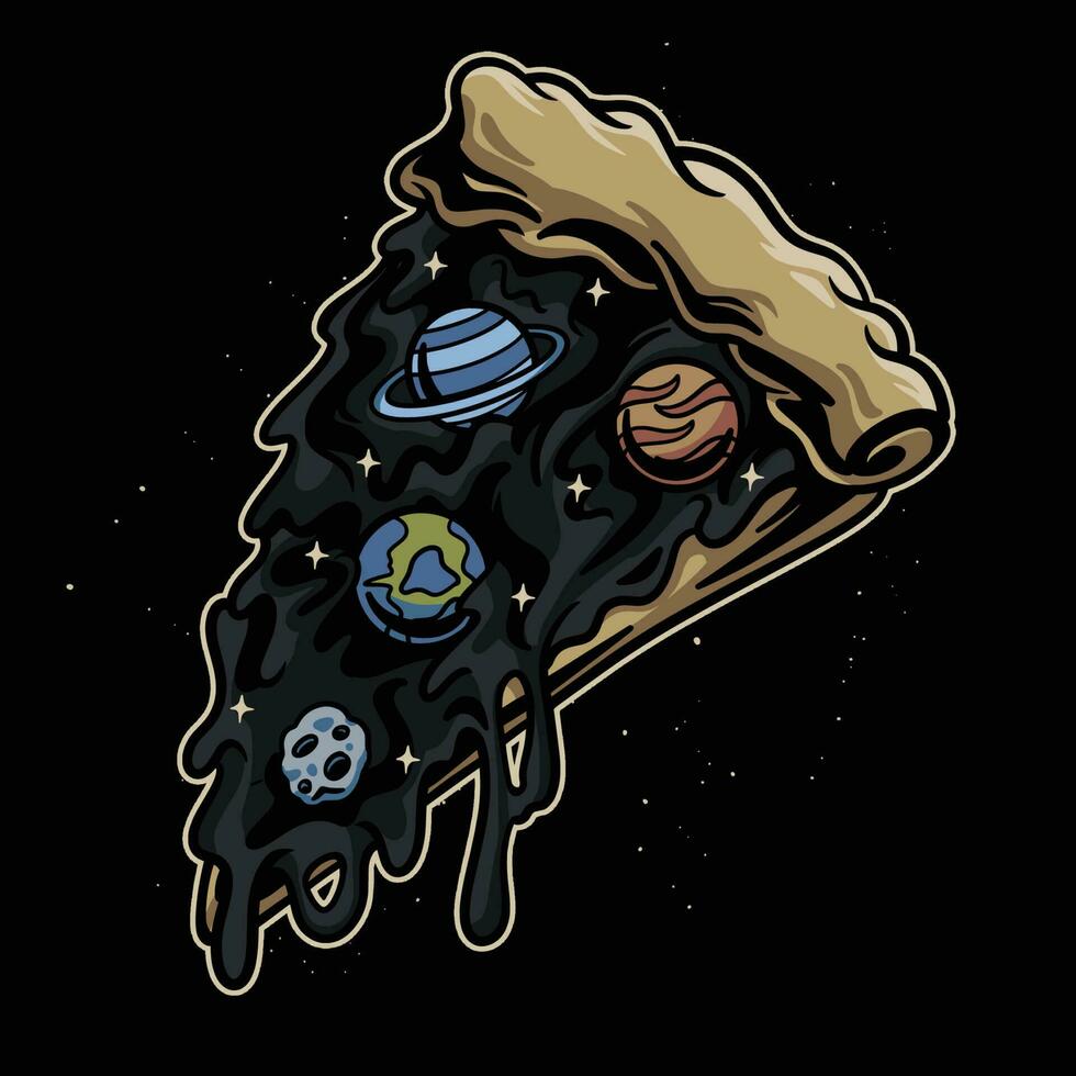 illustration de galaxie de pizza vecteur