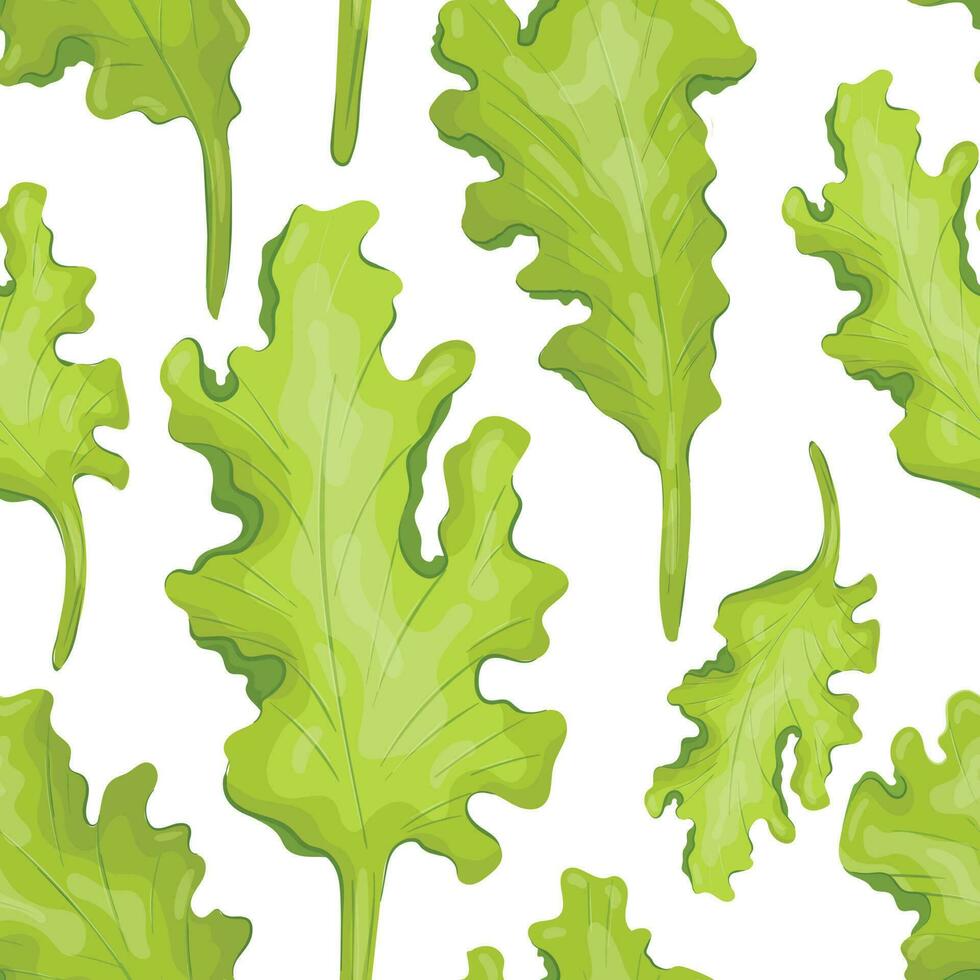 vecteur modèle avec illustration de Naturel salade feuille. frais, sain et en bonne santé nourriture de le ferme ou jardin.