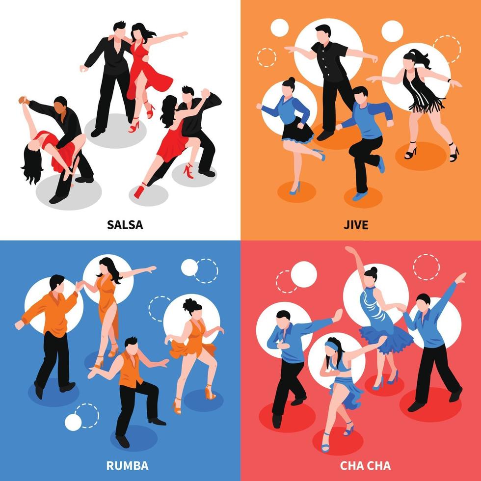 illustration vectorielle de danse isométrique personnes concept vecteur