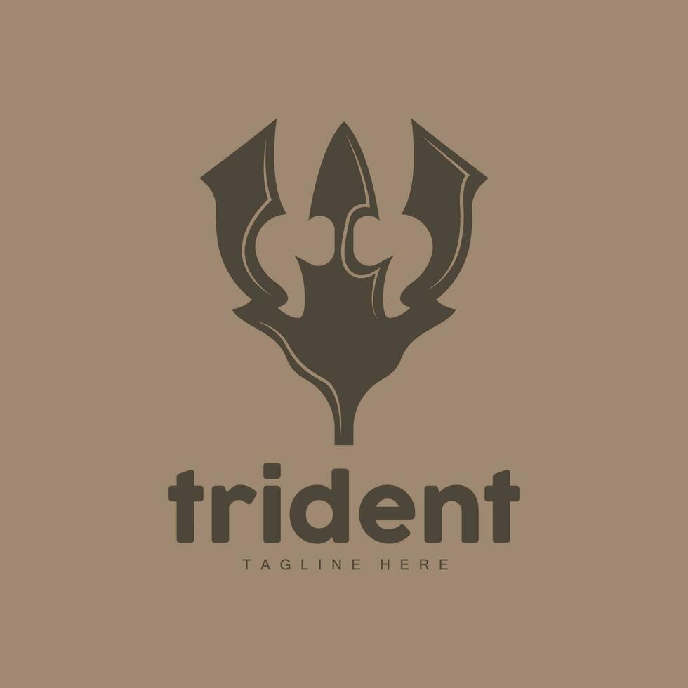 trident logo, élégant Facile minimaliste conception, Zeus Dieu arme vecteur, templete illustration symbole icône vecteur