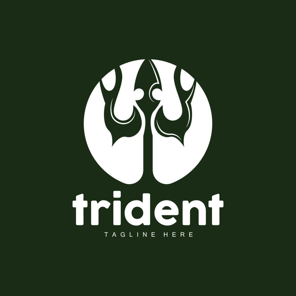 trident logo, élégant Facile minimaliste conception, Zeus Dieu arme vecteur, templete illustration symbole icône vecteur