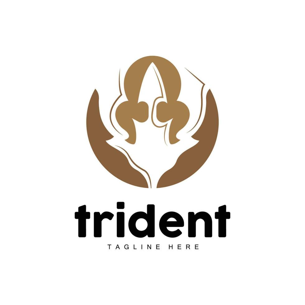 trident logo, élégant Facile minimaliste conception, Zeus Dieu arme vecteur, templete illustration symbole icône vecteur