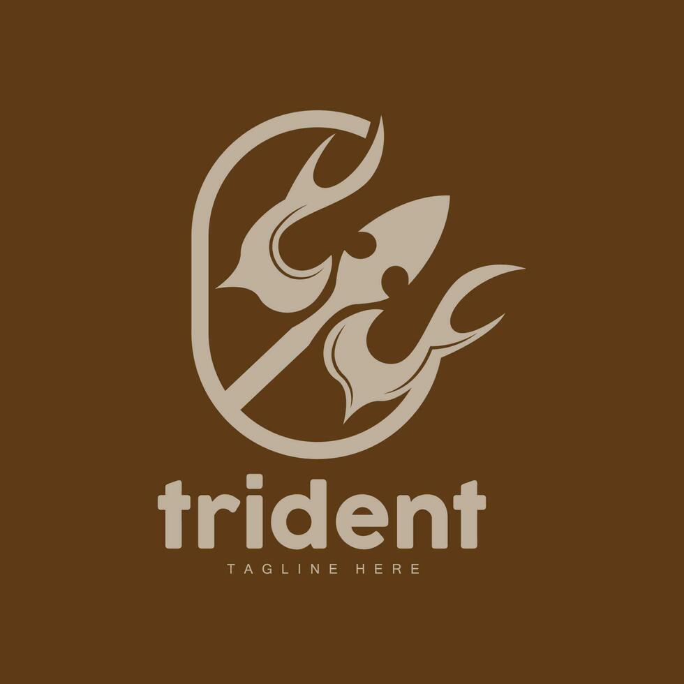 trident logo, élégant Facile minimaliste conception, Zeus Dieu arme vecteur, templete illustration symbole icône vecteur