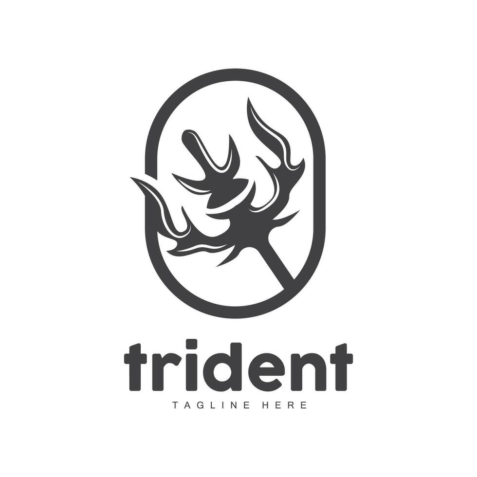 trident logo, élégant Facile minimaliste conception, Zeus Dieu arme vecteur, templete illustration symbole icône vecteur