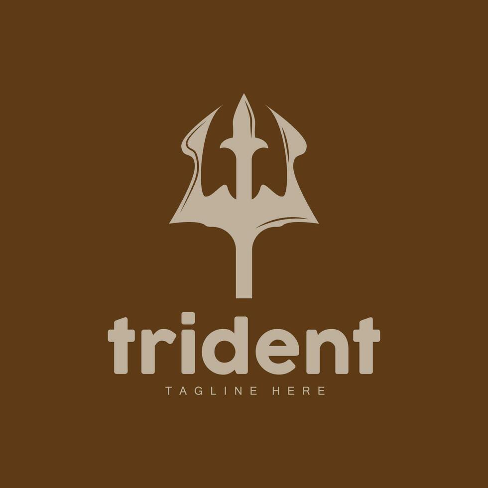 trident logo, élégant Facile minimaliste conception, Zeus Dieu arme vecteur, templete illustration symbole icône vecteur