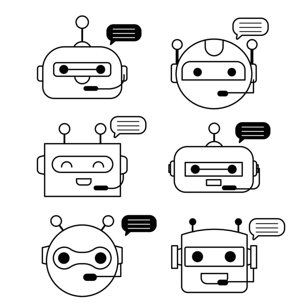 ensemble de chatbot icône t avec discours bulle vecteur illustration