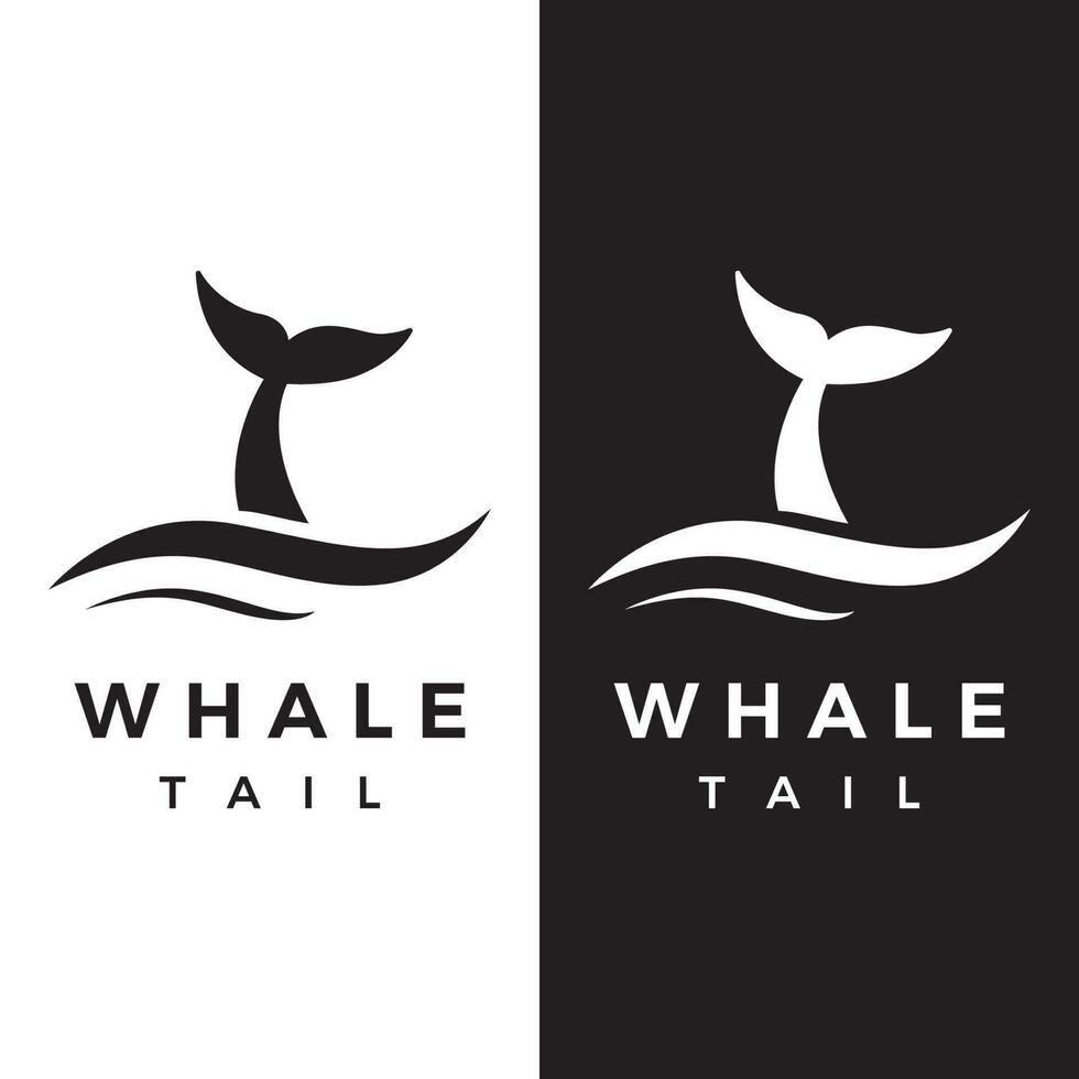 baleine mammifère queue animal logo modèle conception avec l'eau vagues concept. vecteur