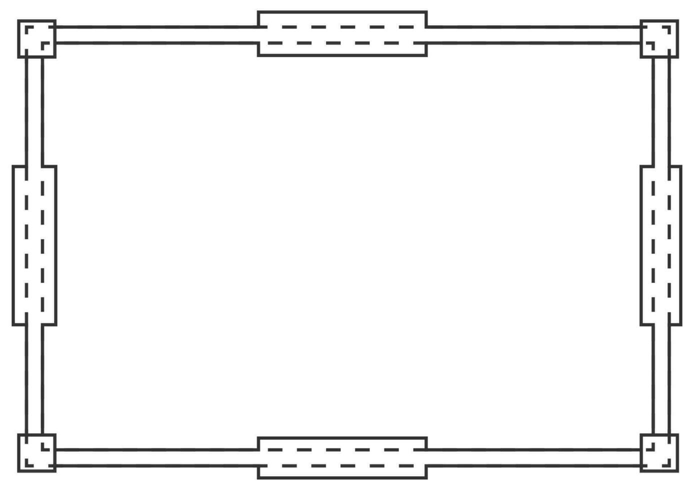 cadre et bordure vecteur isolé. contour noir sur le modèle de fond blanc.