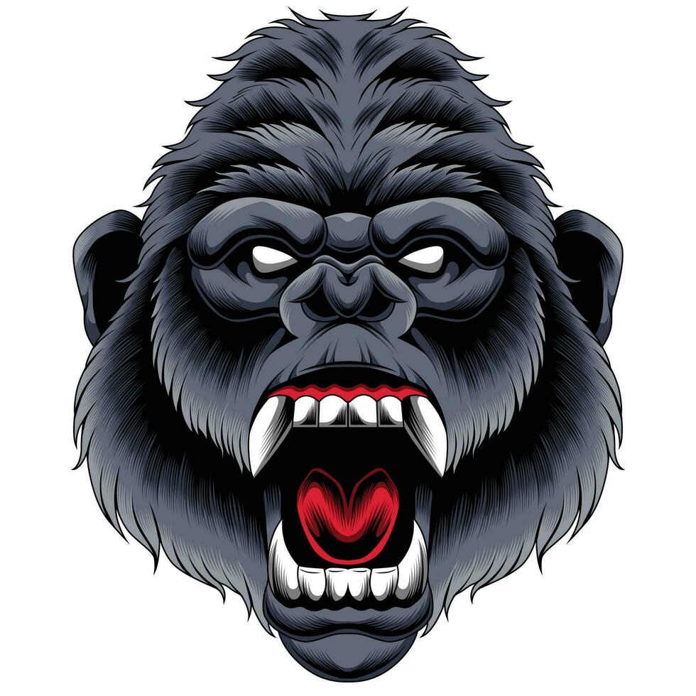 illustration vectorielle de tête de gorille vecteur