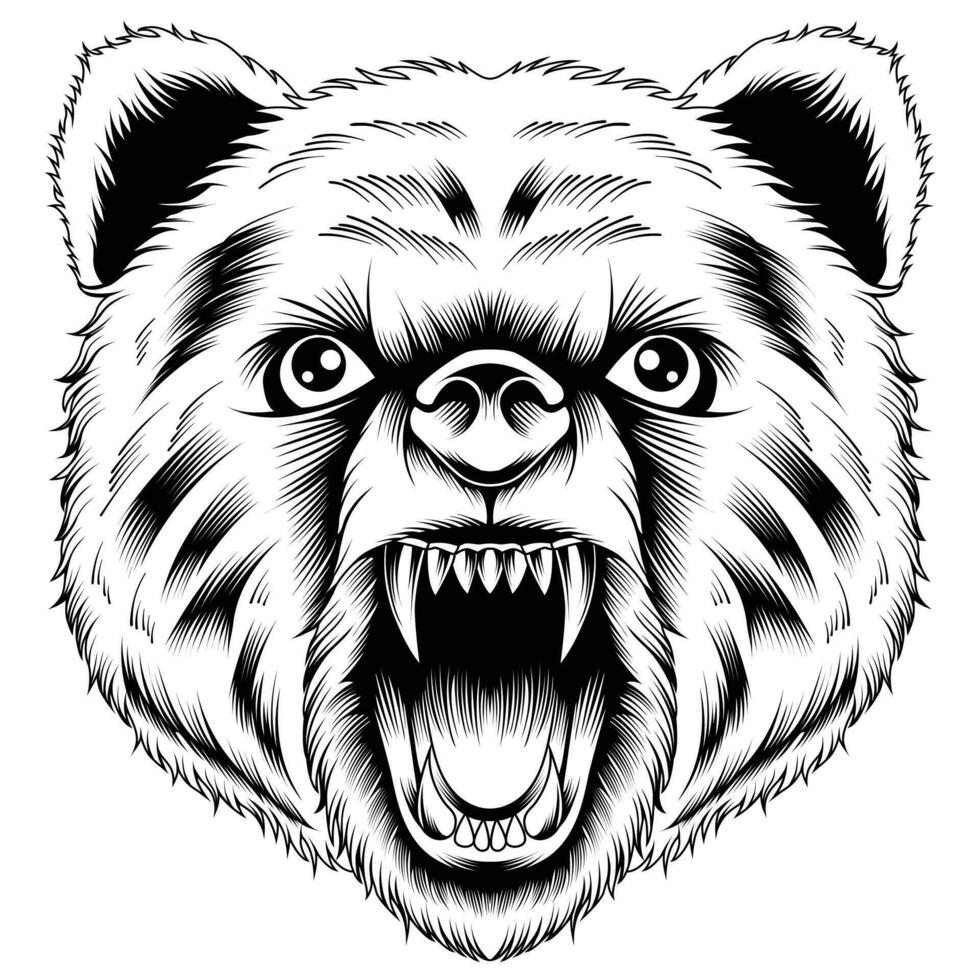 illustration vectorielle de tête d'ours vecteur