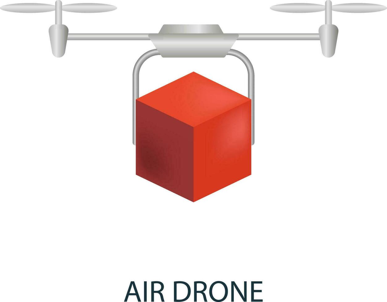 air drone icône. 3d illustration de artificiel intelligence collection. Créatif air drone 3d icône pour la toile conception, modèles, infographie et plus vecteur