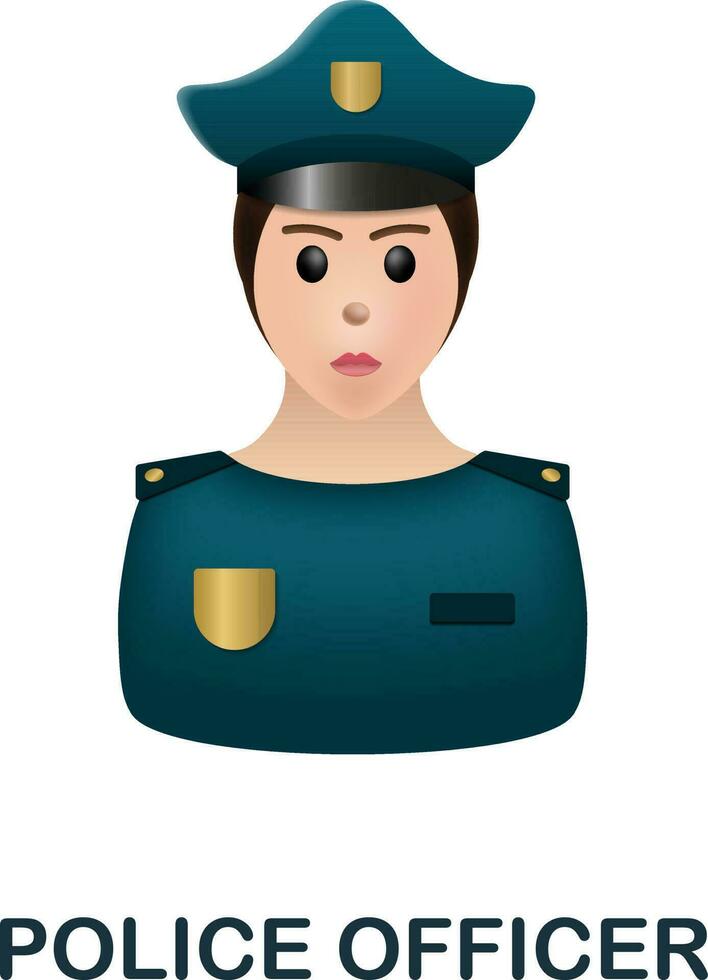 police officier icône. 3d illustration de la criminalité collection. Créatif police officier 3d icône pour la toile conception, modèles, infographie et plus vecteur