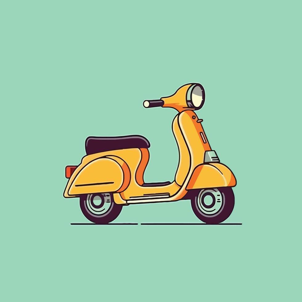 vecteur scooter rétro illustration