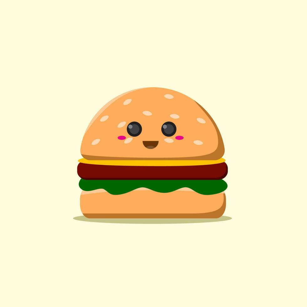 Burger illustration. Burger dessin animé. illustration pour enfants livre. vecteur