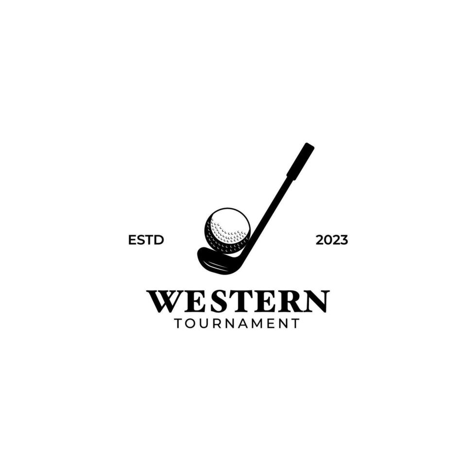 bâton le golf logo conception vecteur concept illustration idée