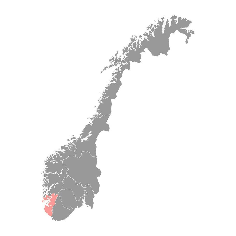rogaland comté carte, administratif Région de Norvège. vecteur illustration.
