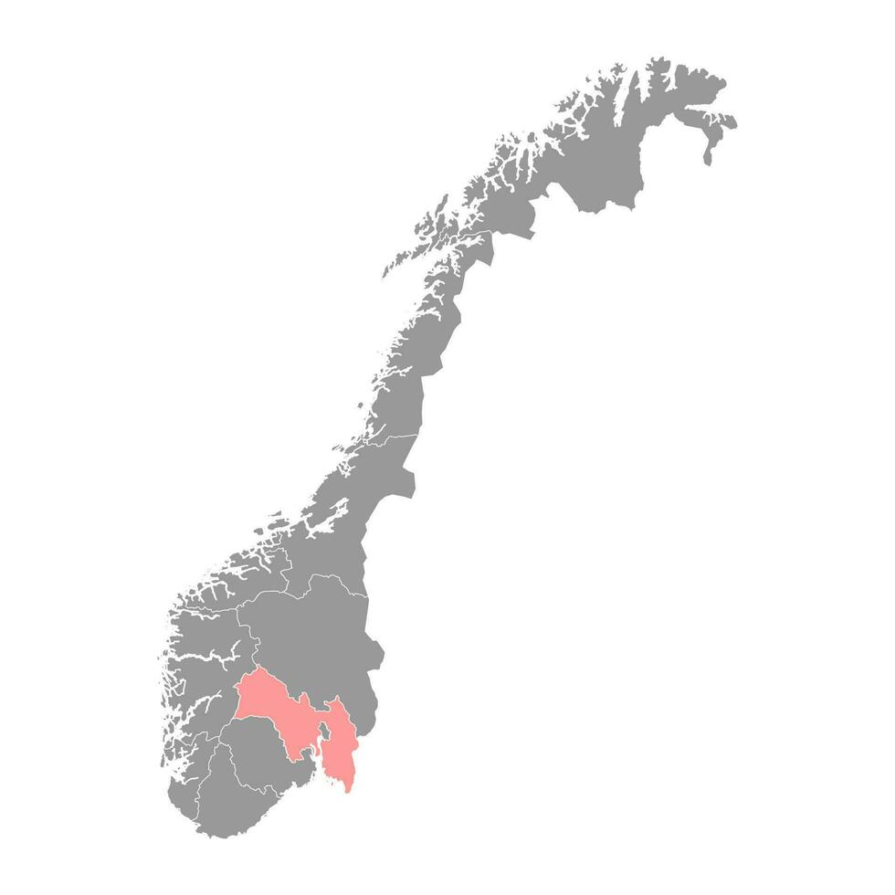 viken comté carte, administratif Région de Norvège. vecteur illustration.