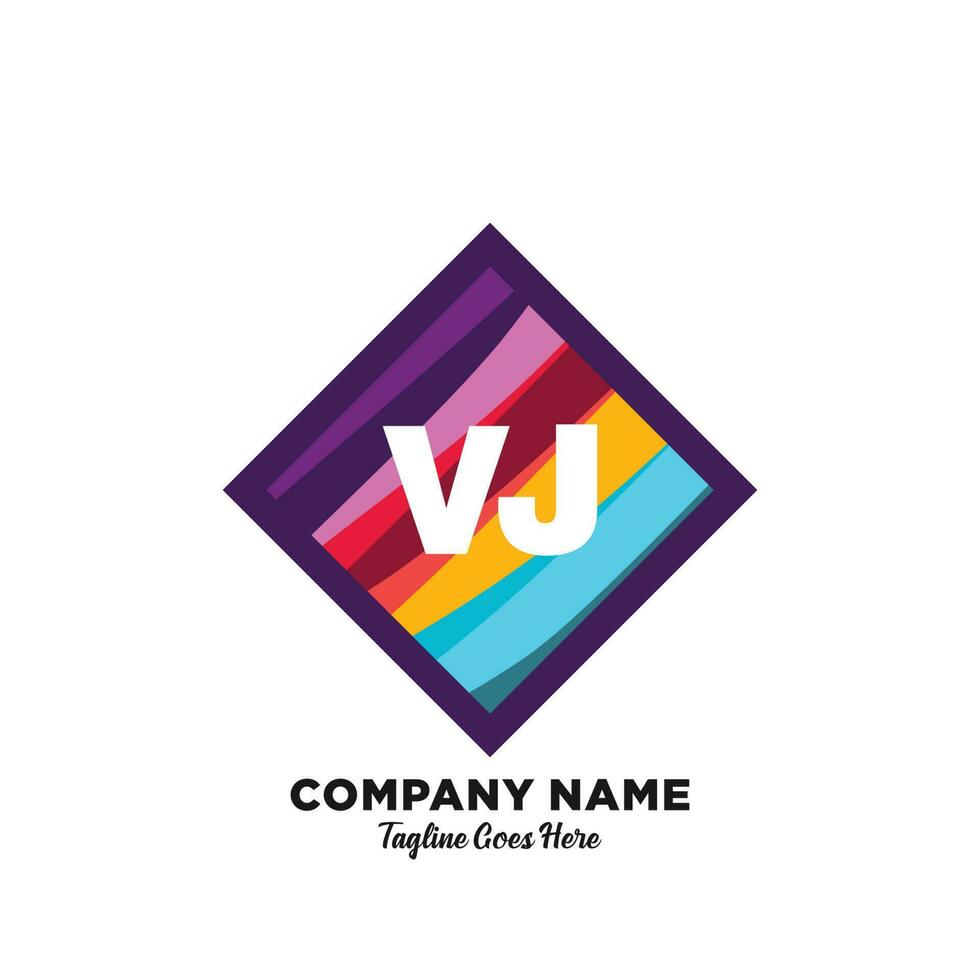 vj initiale logo avec coloré modèle vecteur. vecteur
