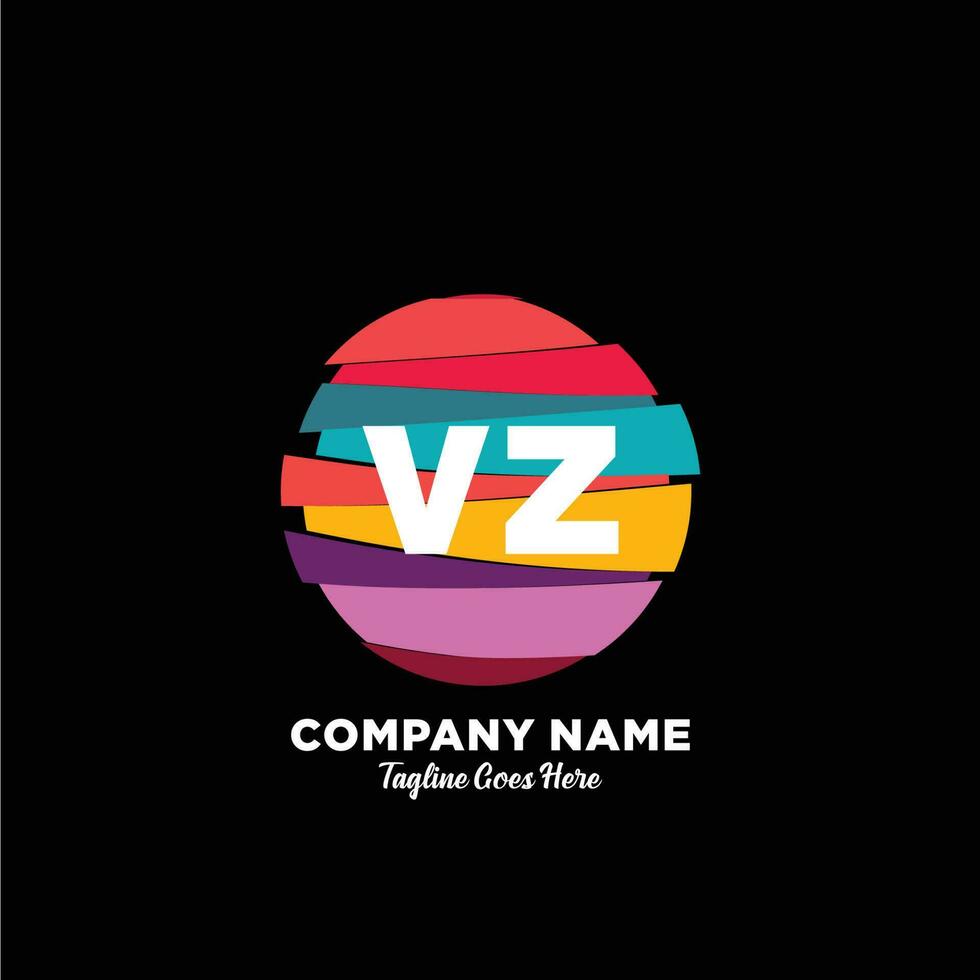 vz initiale logo avec coloré modèle vecteur. vecteur