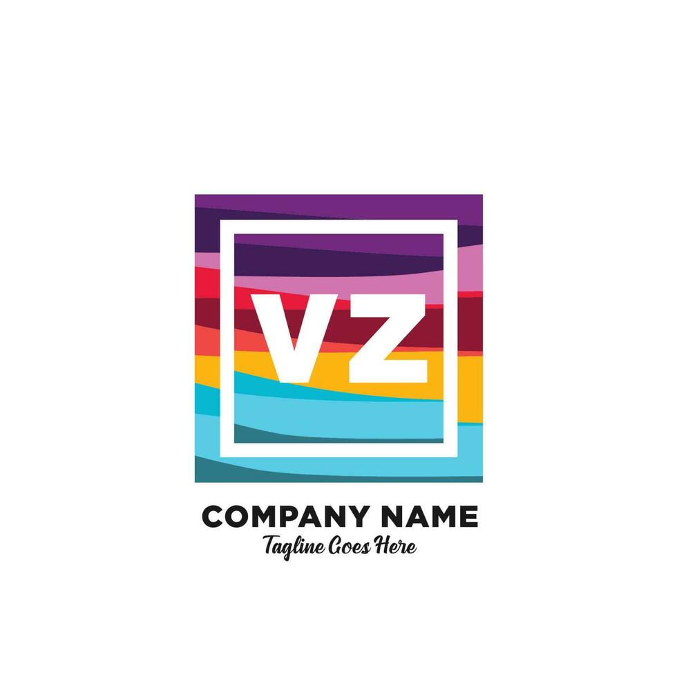 vz initiale logo avec coloré modèle vecteur. vecteur