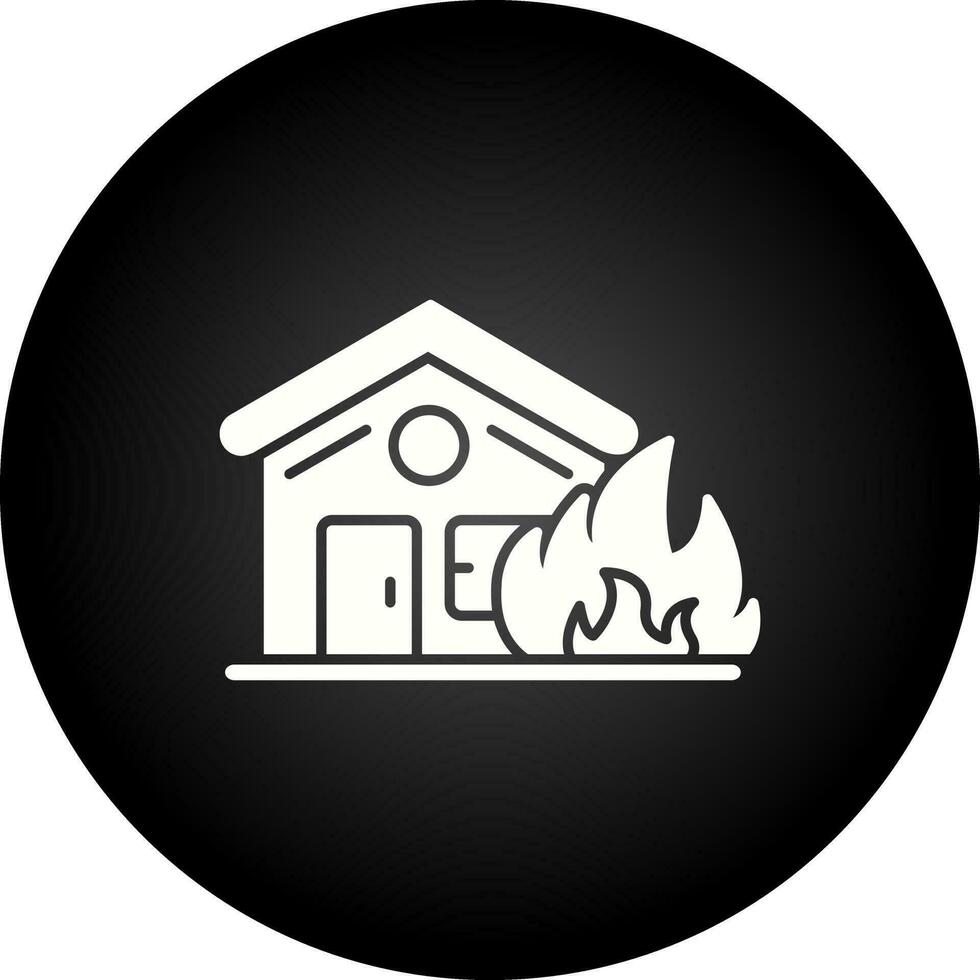 icône de vecteur de maison en feu